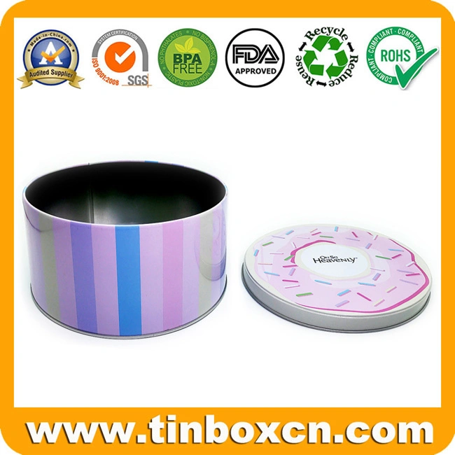 Bakery Food Packaging Box Round Metal Cake Tin