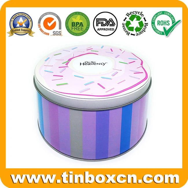 Bakery Food Packaging Box Round Metal Cake Tin