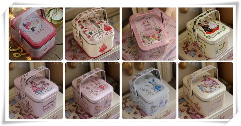 New Hand-Painted Illustrations Peter Rabbit Tote Tin Box Jewelry Box Storage Case Iron Box Candy Container Gift Box