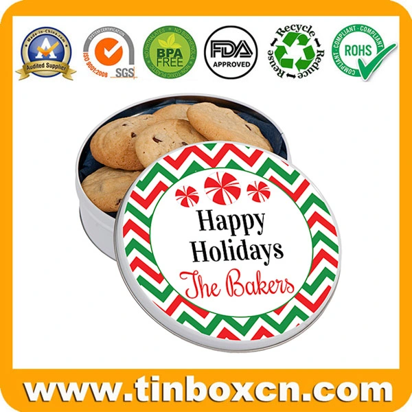 Empty Christmas Chocolate Biscuit Cookie Tin for Holiday Gift Box Packaging