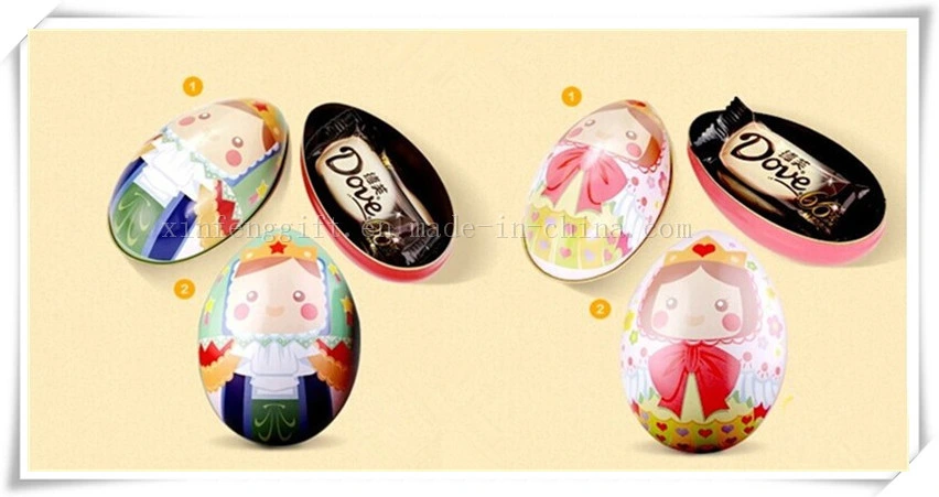 Alloy Metal Trinket Tin Cute Colored Egg Eggs Tin Boxshaped Storage Candy Tinplate Wedding Supplies Candy Box