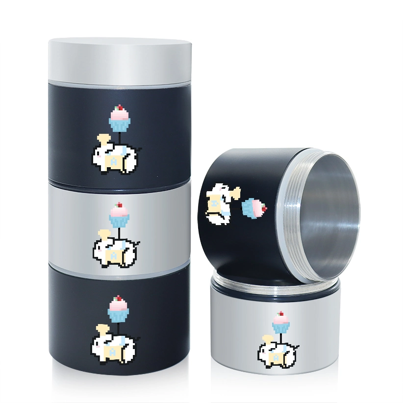 Refillable Smell Proof Herb Tobacco Stash Container Aritight Multilaminar Aluminium Tin Can