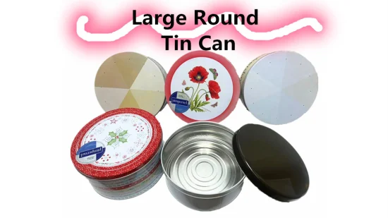 Custom Printing Tin Can Packaging Big Empty Cake Tin Container Metal Gift Biscuit Tin